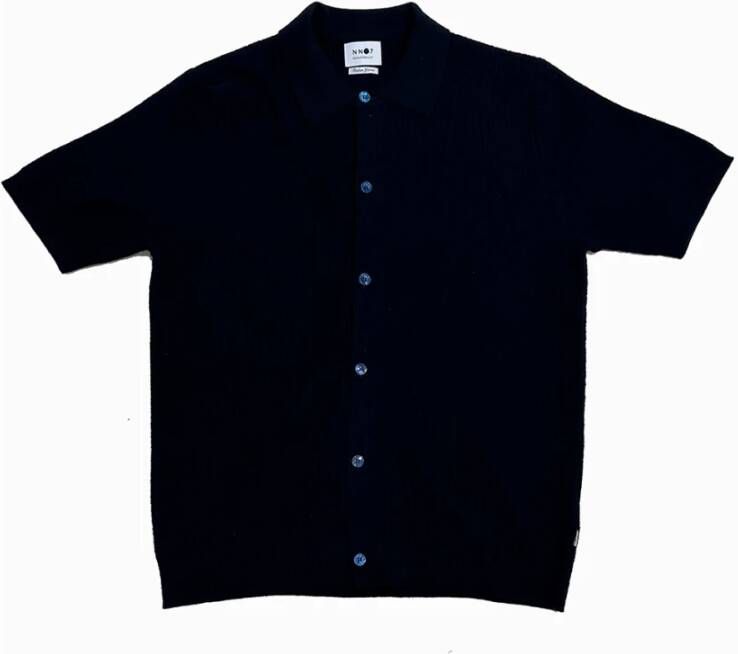 Nn07 Kortemouw gebreid overhemd Blue Heren