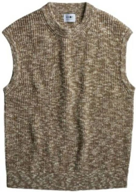 Nn07 Sleveless Sweater Bruin Heren