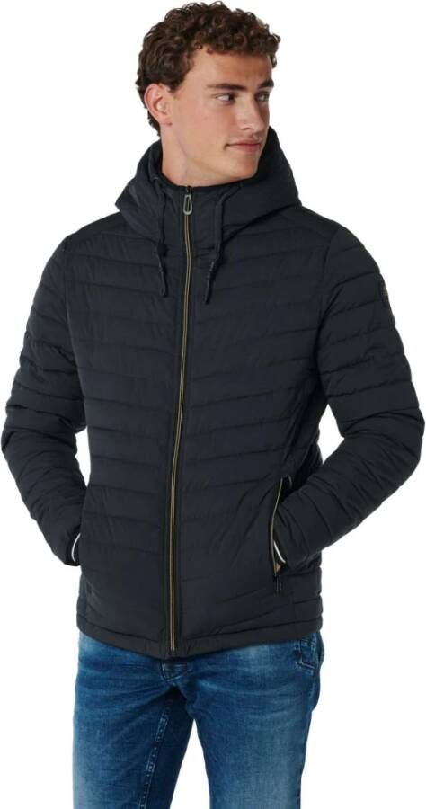 No Excess Jacket short fit hooded padded black Zwart Heren