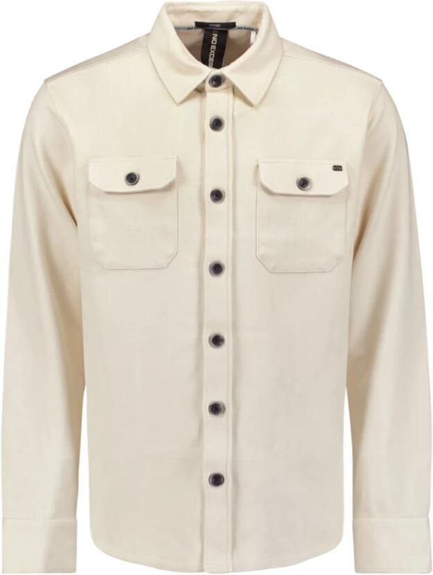 No Excess Knoopsluiting Overshirt Sweatshirt White Heren