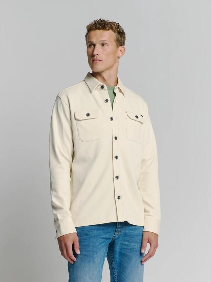 No Excess Knoopsluiting Overshirt Sweatshirt White Heren - Foto 4