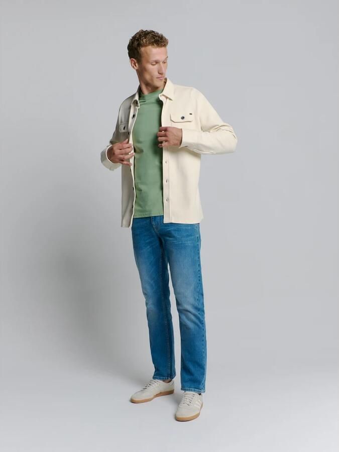 No Excess Knoopsluiting Overshirt Sweatshirt White Heren - Foto 6