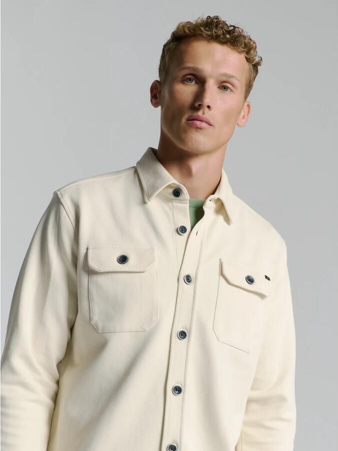 No Excess Knoopsluiting Overshirt Sweatshirt White Heren - Foto 3
