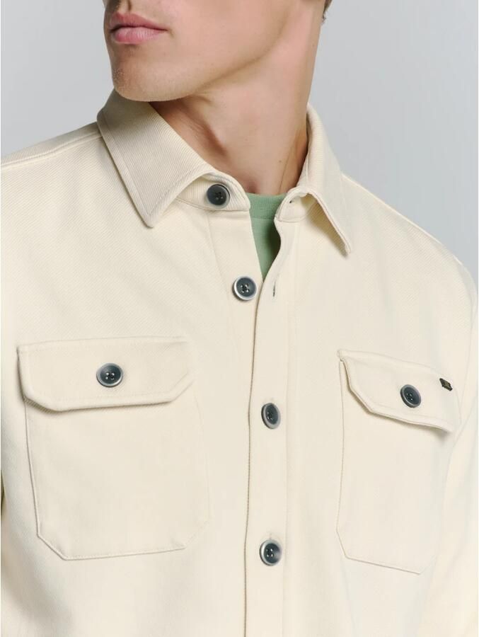 No Excess Knoopsluiting Overshirt Sweatshirt White Heren - Foto 2