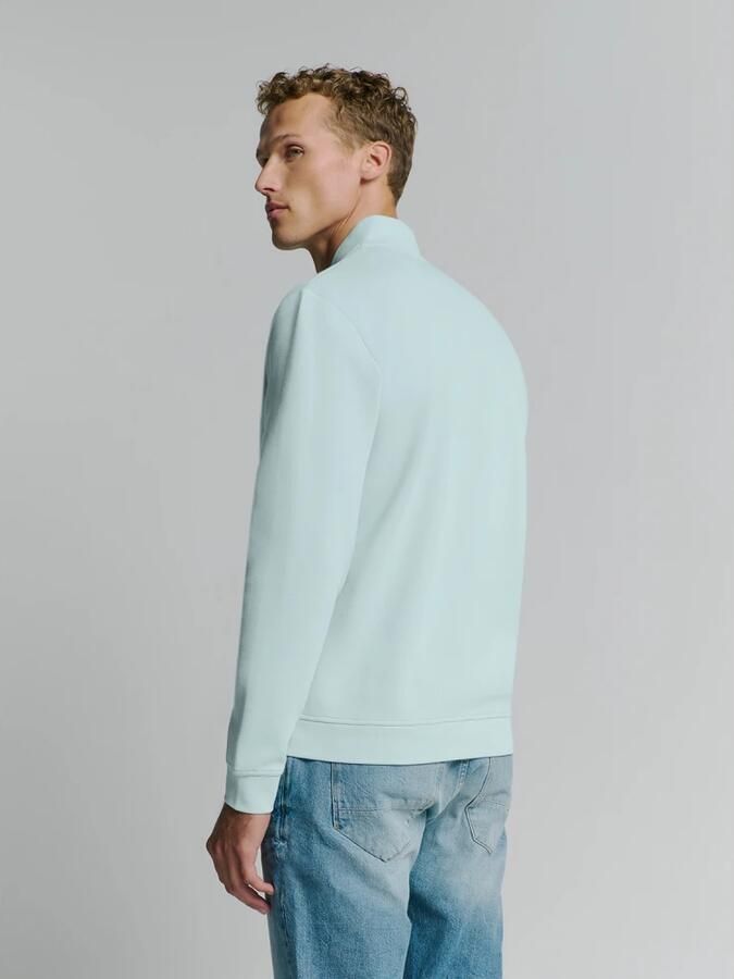 No Excess Pique Bomber Full Zip Sweater Blue Heren - Foto 3