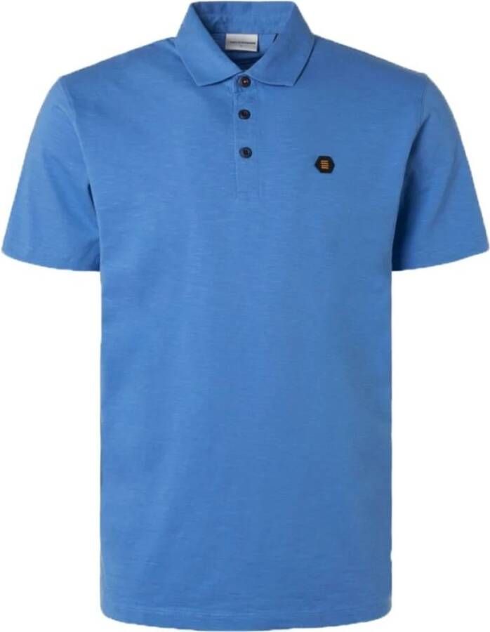 No Excess T-shirt Poloshirt Slub Blauw