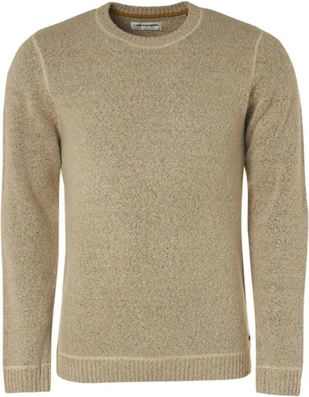 No Excess Pullover Crewneck 2 gekleurde reliëf Beige Heren