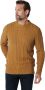 No Excess Pullover Crewneck Cable Knit met W Dark Fudge Bruin Heren - Thumbnail 2