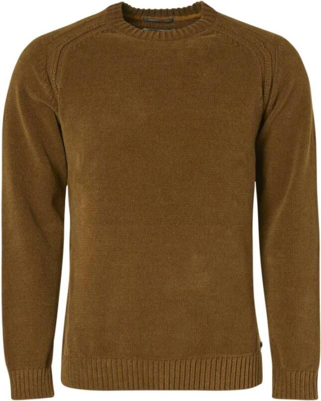 No Excess Pullover High Crewneck Chenille Kni Bruin Heren
