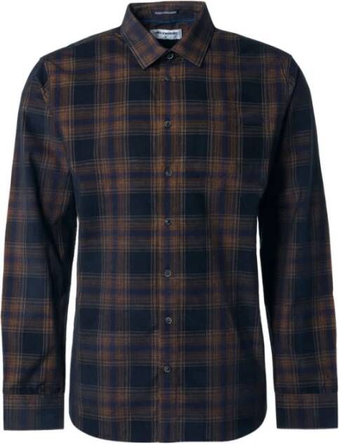 No Excess Overhemd Lange Mouw Overhemd Corduroy Ruit Navy