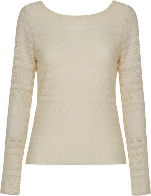 No 's land Kanten Top Lange Mouw Beige