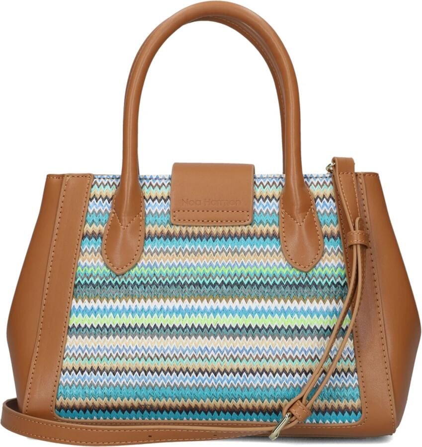 Noa Harmon Kameel Handtas met Raffia Detail Multicolor Dames