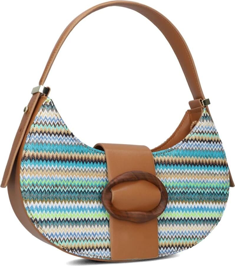 Noa Harmon Kameel Handtas met Raffia Detail Multicolor Dames - Foto 3