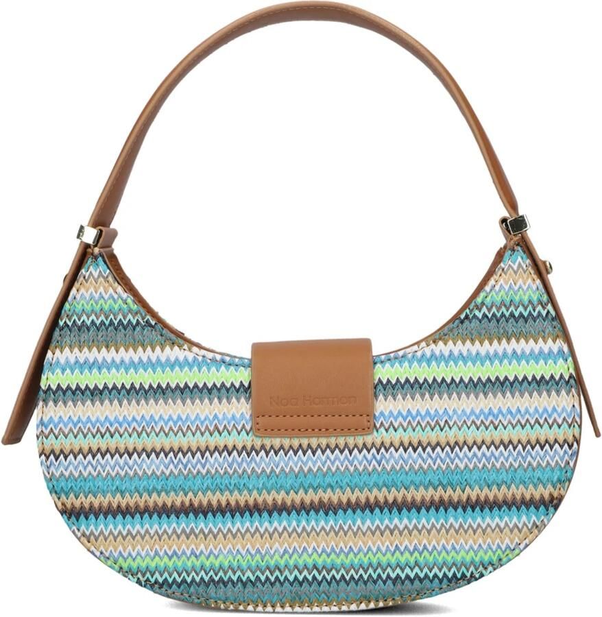 Noa Harmon Kameel Handtas met Raffia Detail Multicolor Dames