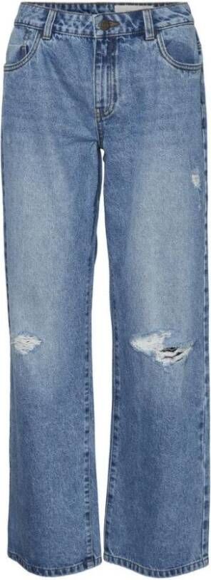 Noisy May Brede jeans Blauw Dames