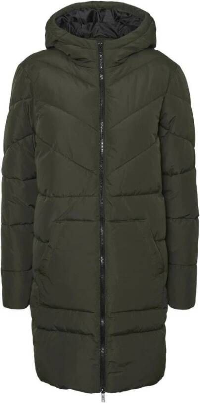 Noisy May Long Puffer Jacket Groen Dames