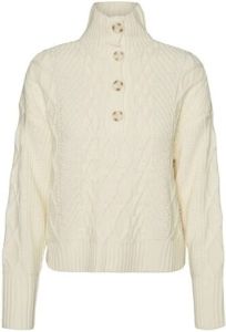 Noisy May Nmkatie L S High Neck Knit Pullover: Beige Dames