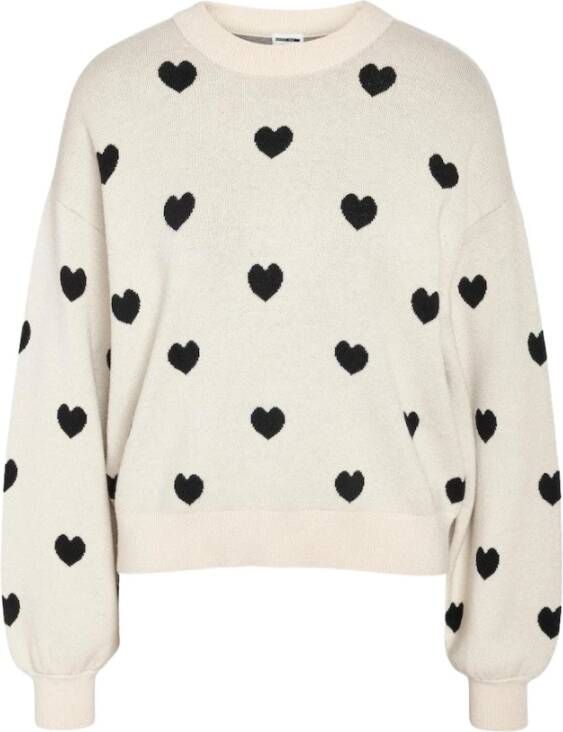 Noisy May Comfortabele gebreide trui voor modebewuste vrouwen Beige Dames