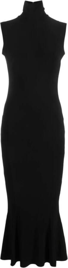 Norma Kamali Zwarte mouwloze jurk met hoge hals Zwart Dames