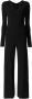 Norma Kamali Zwarte V-hals jumpsuit met lange mouwen Zwart Dames - Thumbnail 1