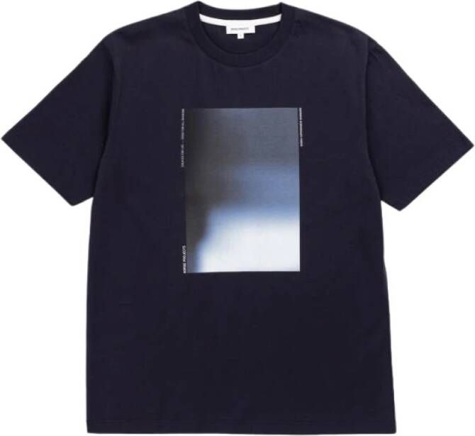 Norse Projects Digitaal Print T-shirt Donkerblauw Blue Heren