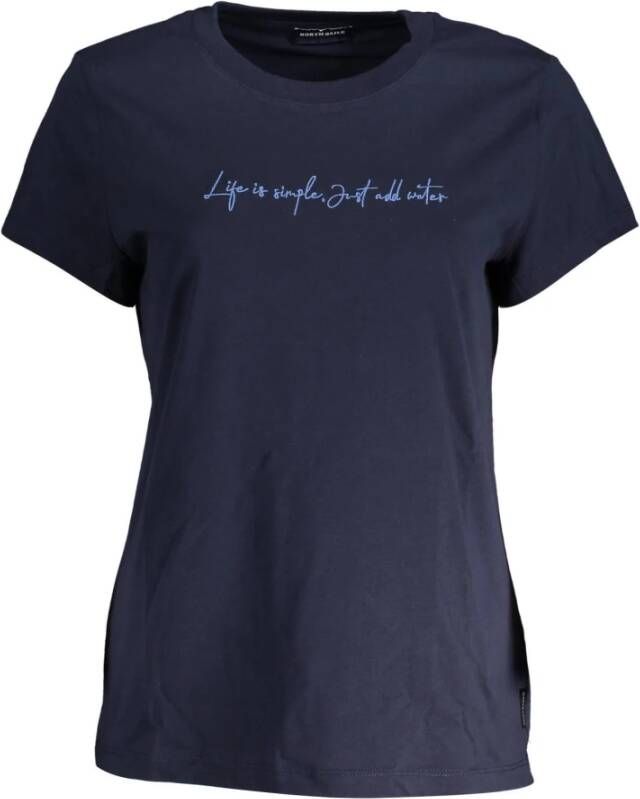 North Sails Blauw Organisch Katoenen Dames T-shirt Blauw Dames