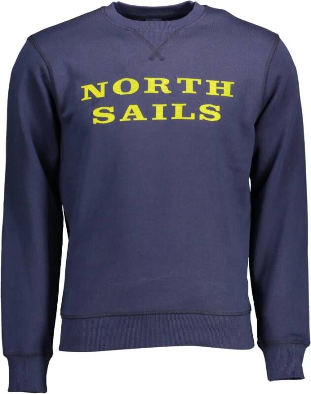 North Sails Biologisch Katoenen Sweatshirt met Geborstelde Achterkant Blue Heren