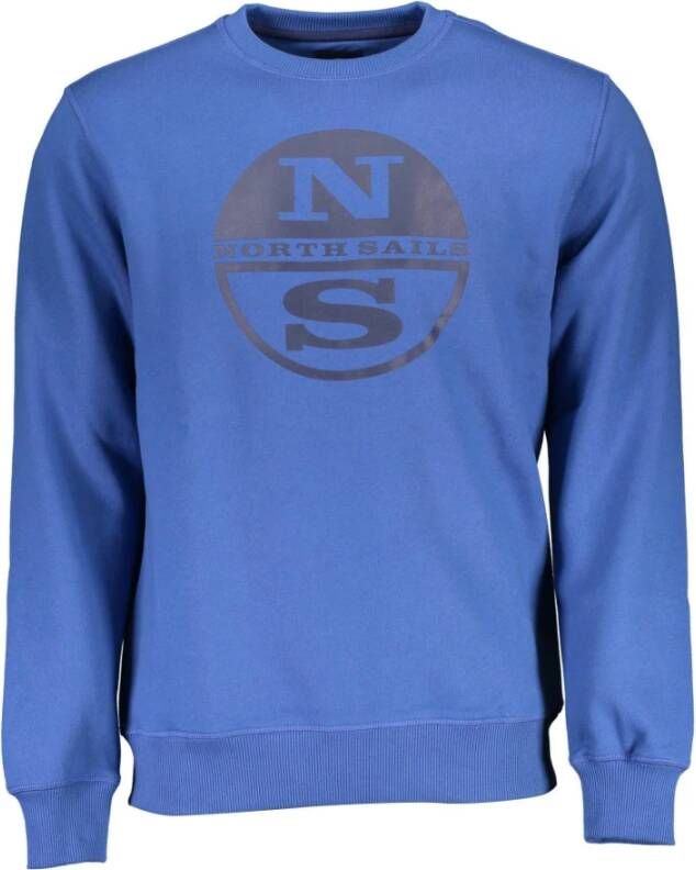 North Sails Blauwe Katoenen Sweater met Logoprint Blue Heren