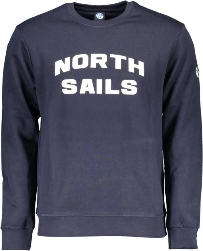North Sails Blauwe Sweatshirt met Lange Mouwen en Ronde Hals Blue Heren
