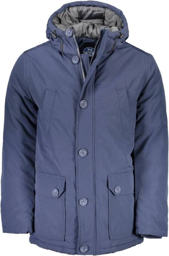North Sails Blue Polyester Jacket Blauw Heren