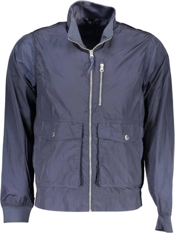 North Sails Blue Polyester Jacket Blauw Heren