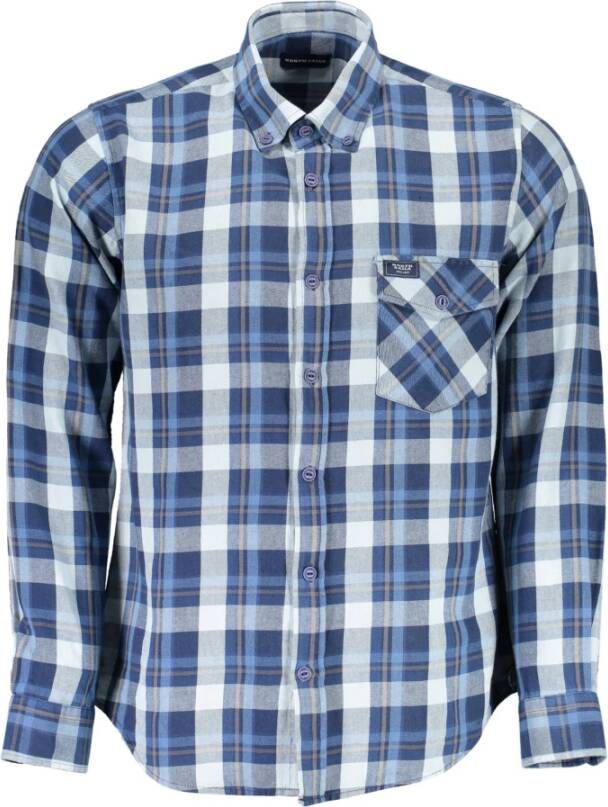 North Sails Blue Cotton Overhemd Blauw Heren