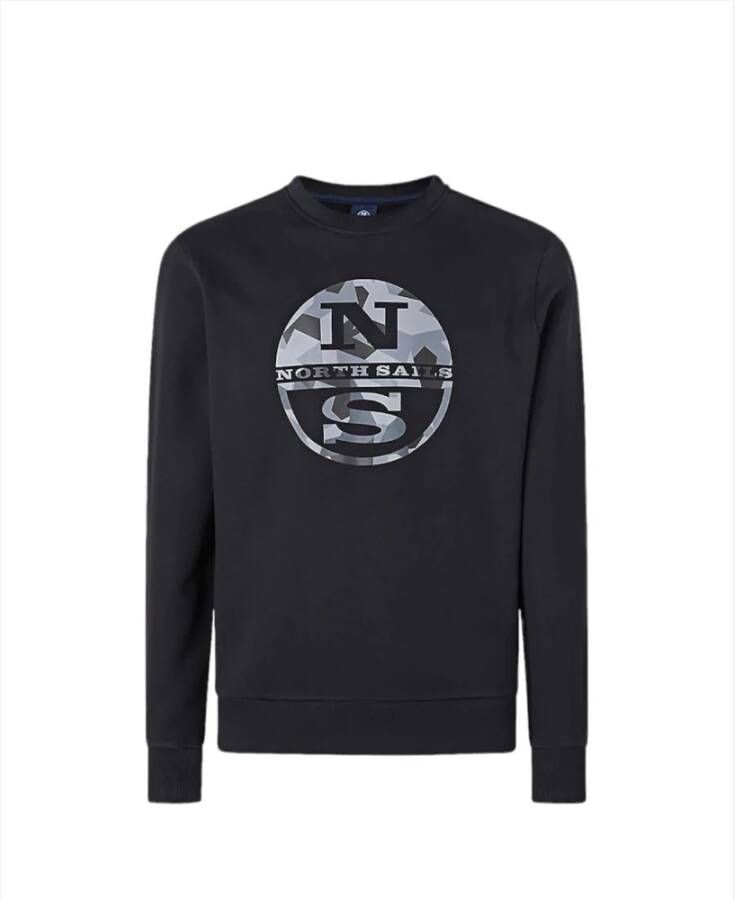 North Sails Crewneck sweatshirt met grafisch Zwart Heren