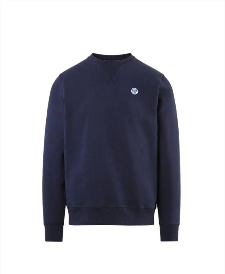 North Sails Crewneck sweatshirt met logo Blauw Heren