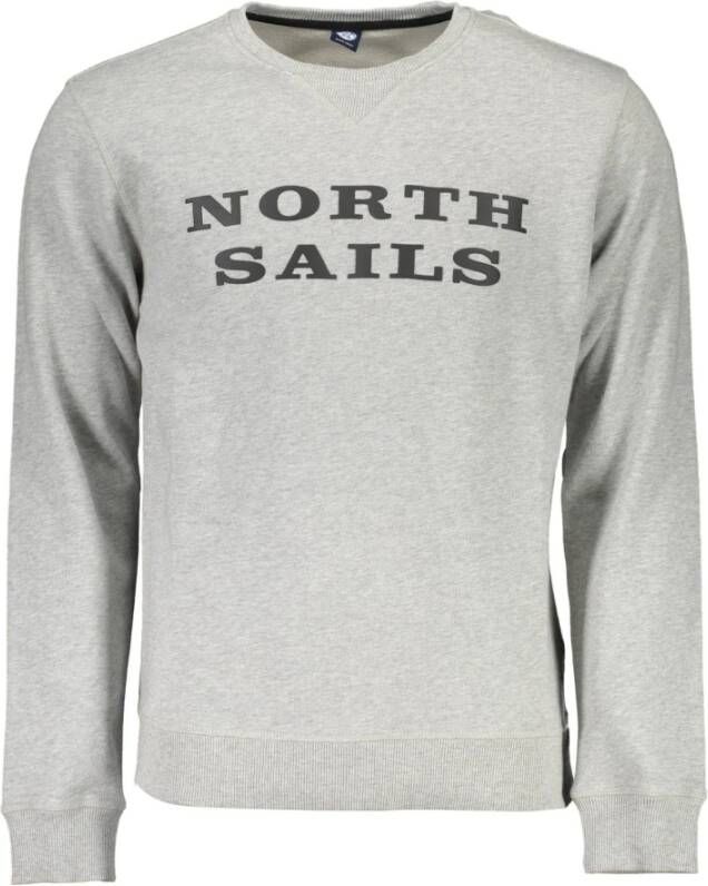North Sails Grijze Katoenen Trui met Logo Print Gray Heren