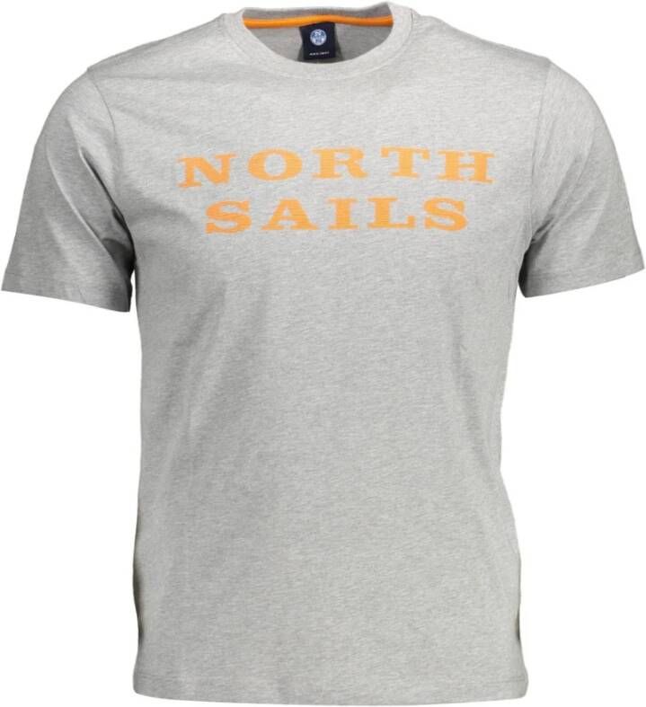 North Sails Gray Cotton T-Shirt Grijs Heren