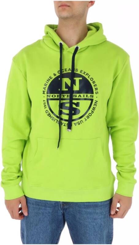 North Sails Groene Bedrukte Sweatshirt voor Heren Green Heren