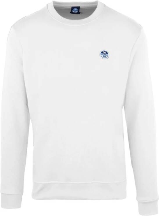 North Sails Heren Crewneck Sweatshirt met Logo Patch Wit Heren