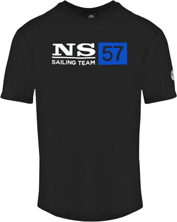 North Sails Heren T-shirt met korte mouwen van katoen Zwart Heren