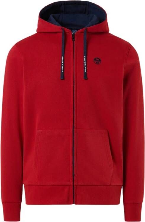 North Sails Hoodie met rits Rood Heren