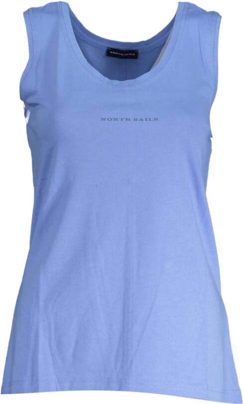 North Sails Light Blue Cotton Tops & T-Shirt Blauw Dames