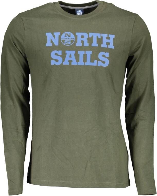 North Sails Groene longsleeve T-shirt met logoprint Green Heren