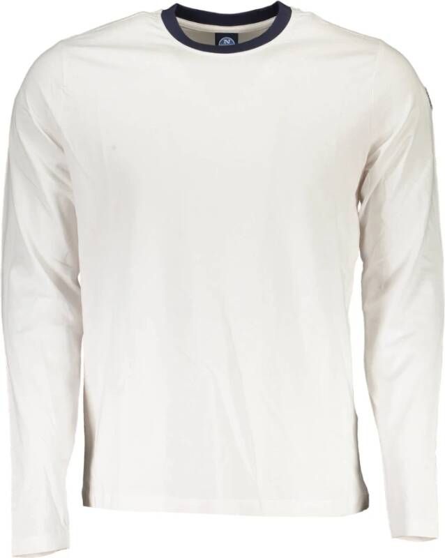 North Sails Contrasterend T-shirt met Lange Mouwen White Heren