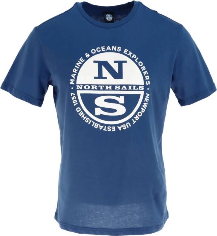 North Sails Men& T-shirt Blauw Heren