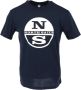 North Sails Blauwe Print Ronde Hals T-shirt voor Mannen Blue Heren - Thumbnail 1