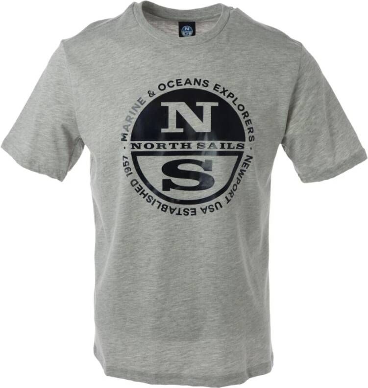 North Sails Heren Grijs Print T-shirt Gray Heren