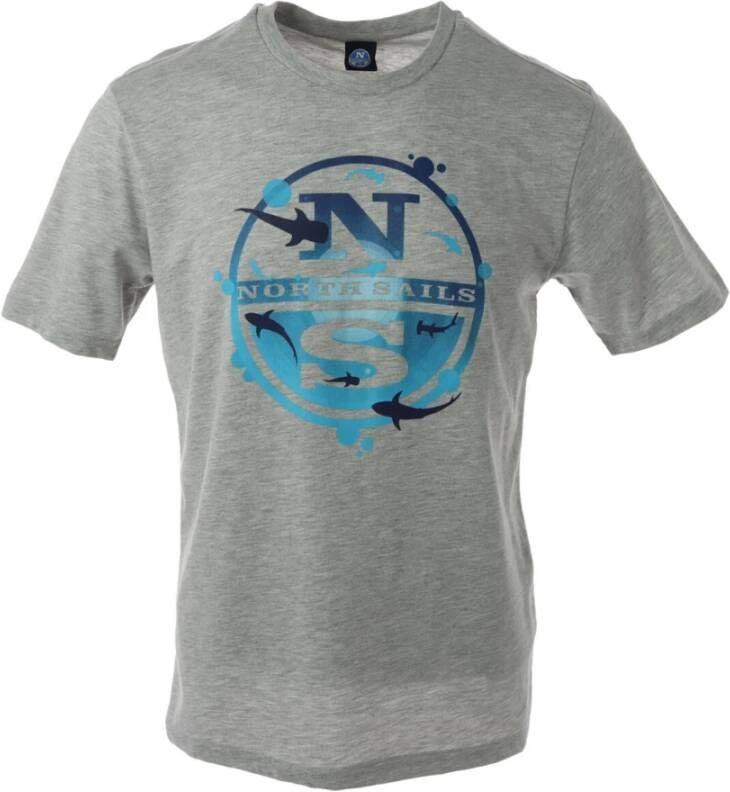 North Sails Heren Grijs Print T-shirt Gray Heren