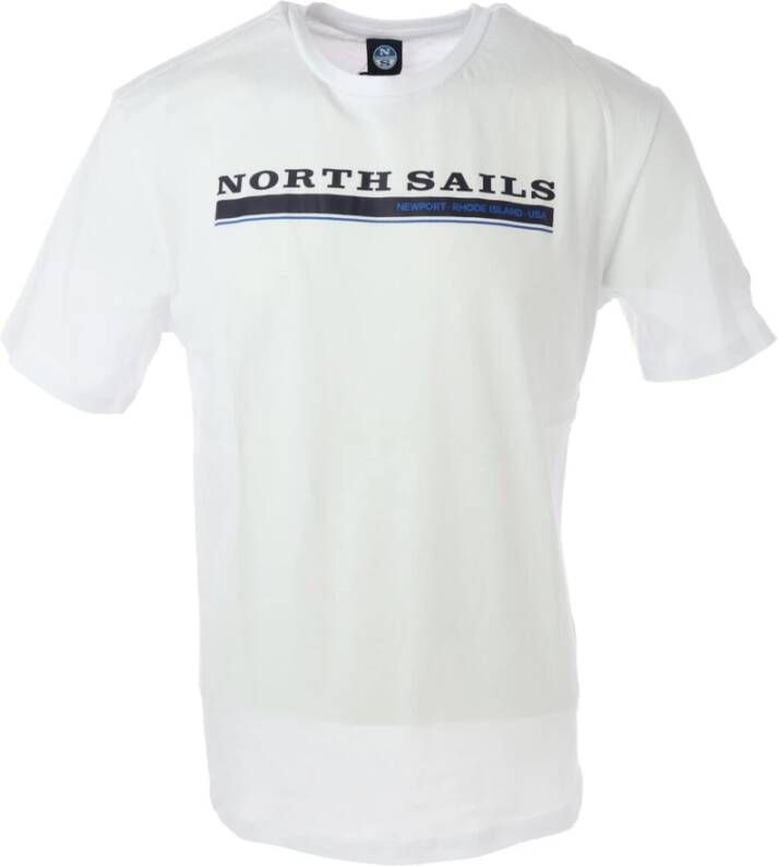 North Sails Witte Katoenen Korte Mouw T-shirt White Heren