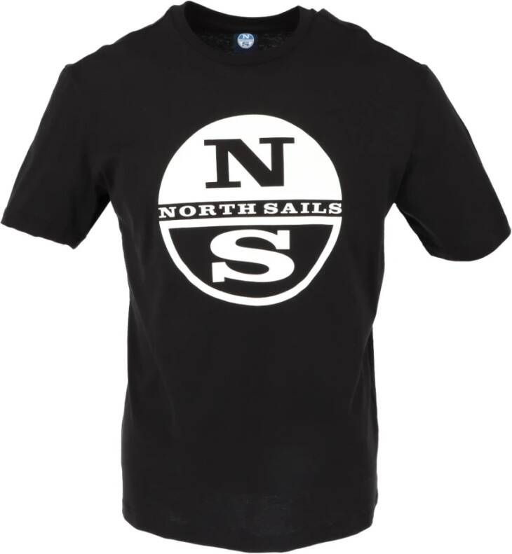 North Sails Zwart Bedrukt Kortemouw T-shirt Black Heren