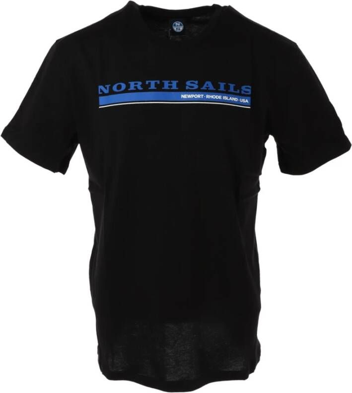 North Sails Bedrukt Heren T-shirt met Ronde Hals Black Heren